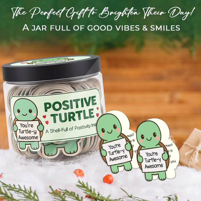 Musemory 60 Positive Cards Turtle Jar, Affirmation Cards For Women, Friendship Gift, Best Friend Gift, Positive Decor, Valentines Day Gifts, Key Chain Turtle, Card Turtle for Her - Image 4